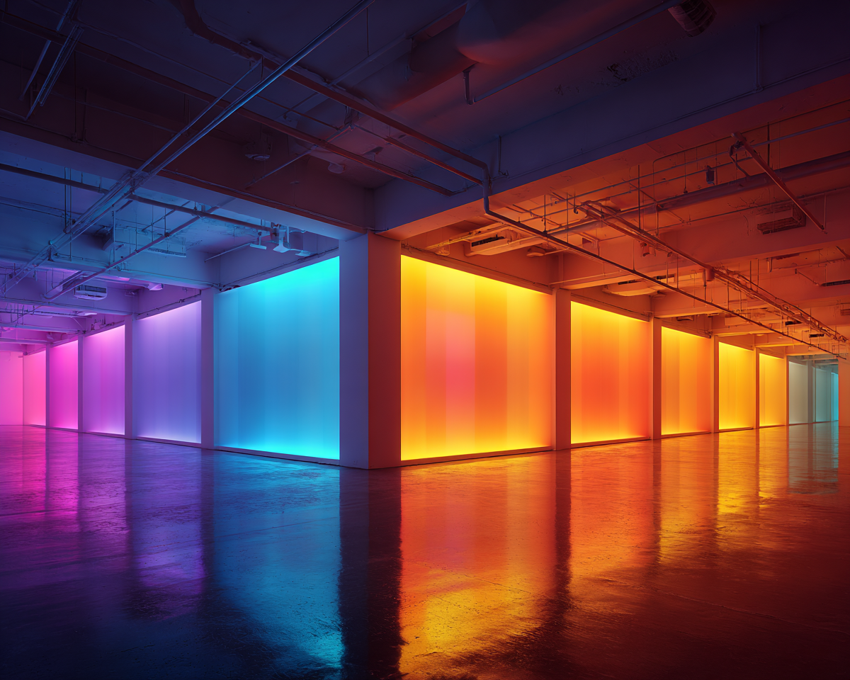 Festival goers mesmerized by an interactive neon maze